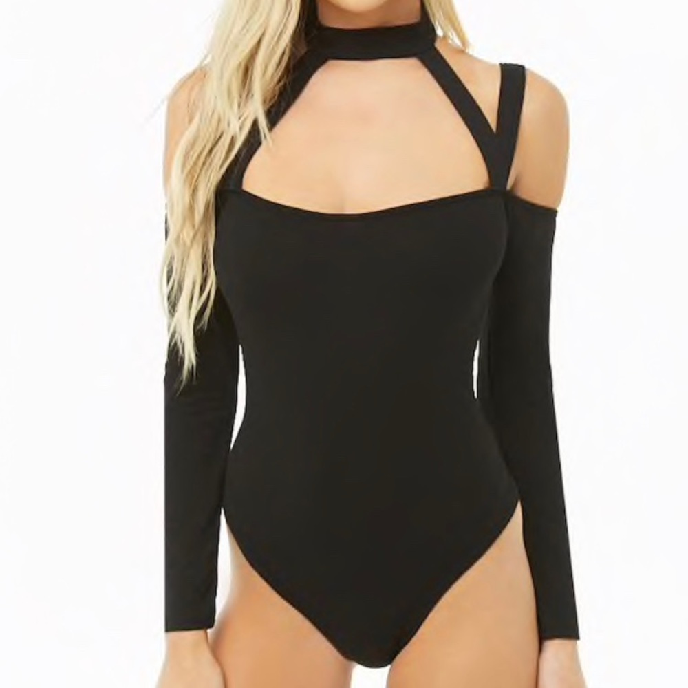 Open-Shoulder Mock neck Body Suit